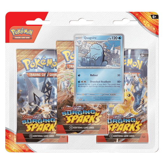 Pokemon TCG: Scarlet & Violet 8 - Surging Sparks 3-Pack Blister (Quagsire)