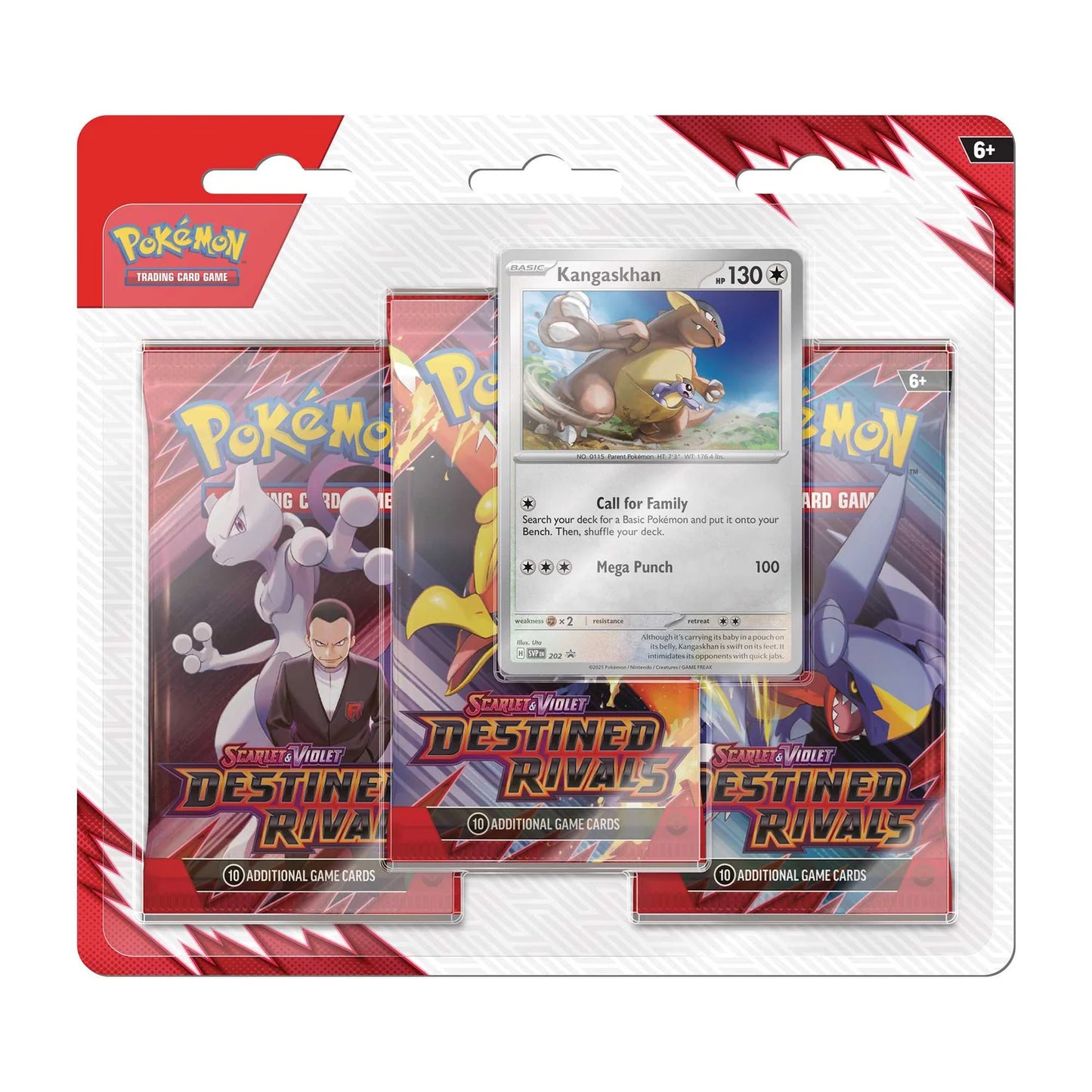 Pokémon TCG: Scarlet & Violet - Destined Rivals - 3-Pack Blister - Kangaskhan